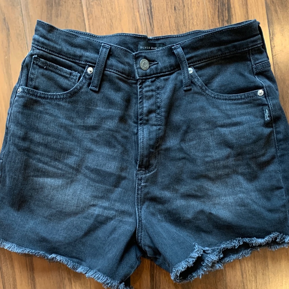 Silver Jeans Women's Faded Black Jean Shorts